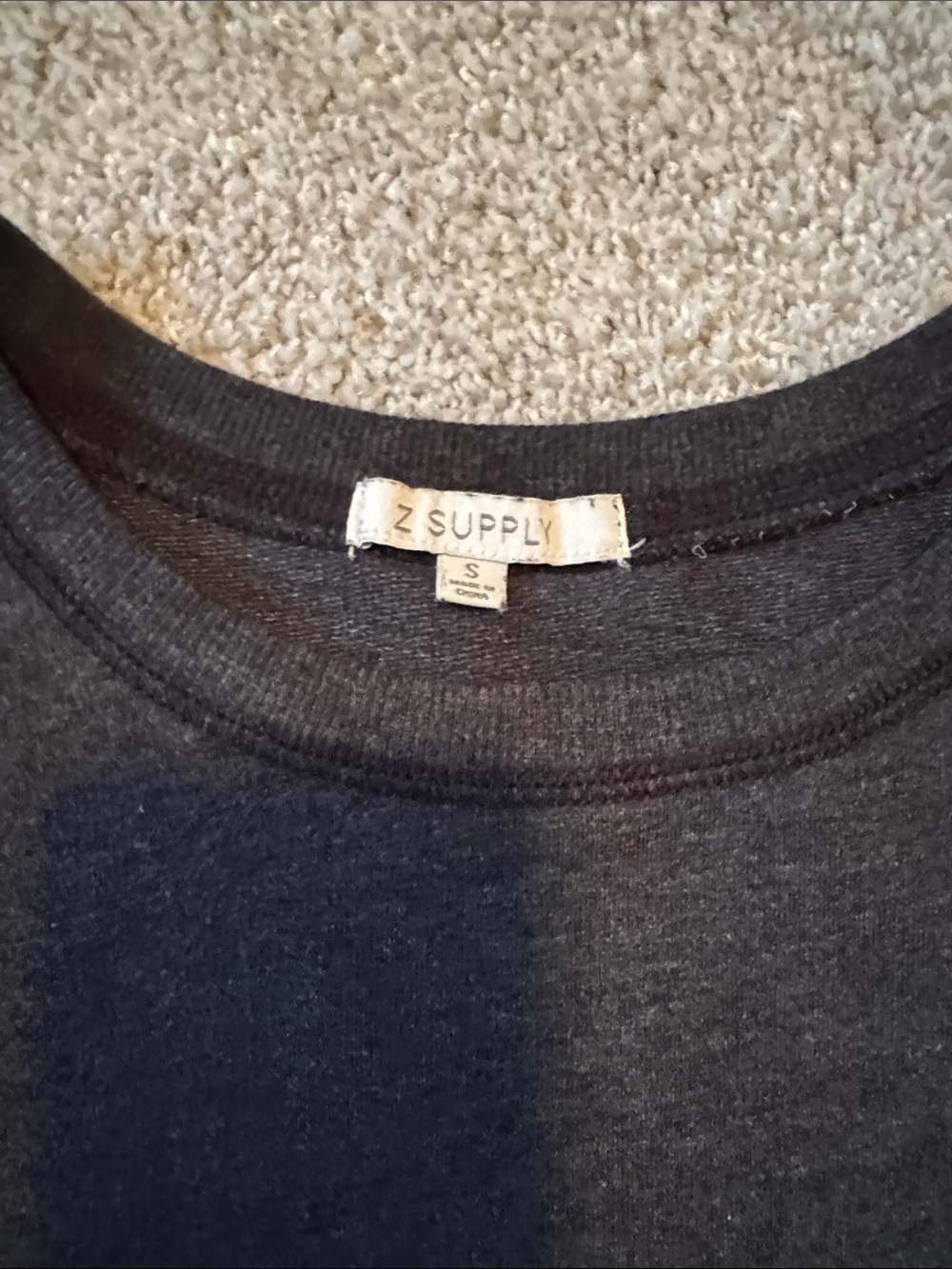 Z Supply Charcoal Crewneck oversized Ragland sweatshirt - Picture 4 of 7